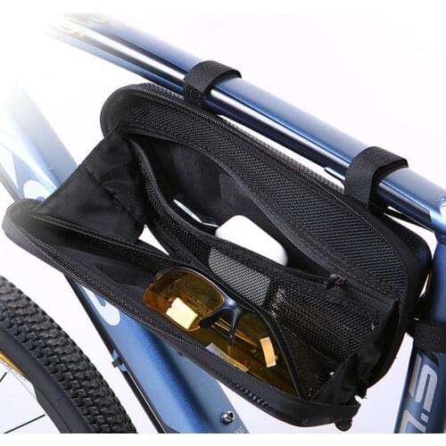1.3L Mountain Bike Front Beam Bag Bicycle Triangle Bag Upper Tube Waterproof Mobile Phone Bag Side Opening For Riding Cycling