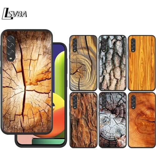 Texture Wood for Samsung Galaxy A90 A80 A70 A60 A50 A40 M30 A20E A2Core A10S A10E Silicon Soft Black Phone Case