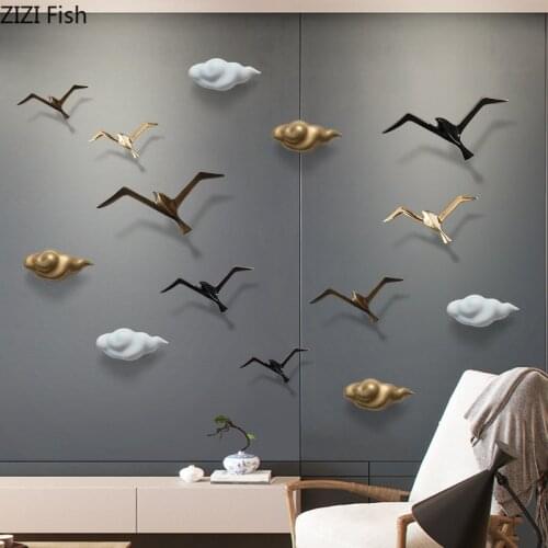 Bar Room Decor Wall Hangings Pure Copper Animal Seagull Adornment Vintage American Rustic Home Decor Background Hang Ornaments