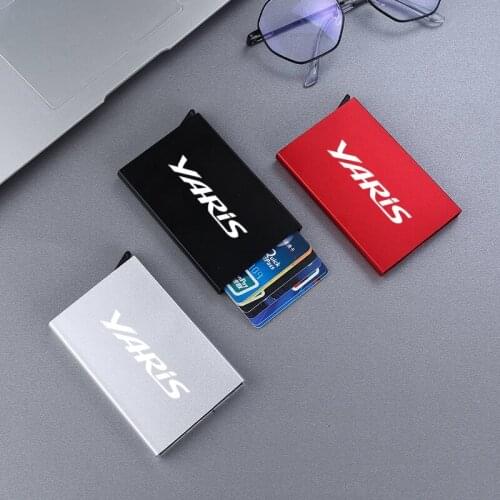 Anti-theft Smart Holder Slim ID Card Holder Metal Bank Credit Card for Toyota Yaris 2007 2008 2019 Auto Accessories