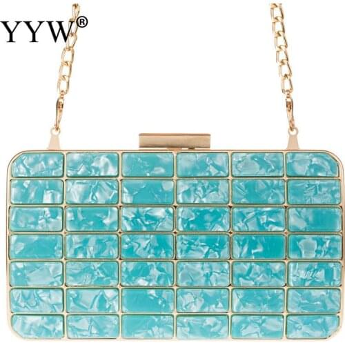 Box Clutch Luxury Handbags Women Bgas Designer Messenger Beach Travel Summer Acrylic Hand Bags Marbling Acrylic Purse