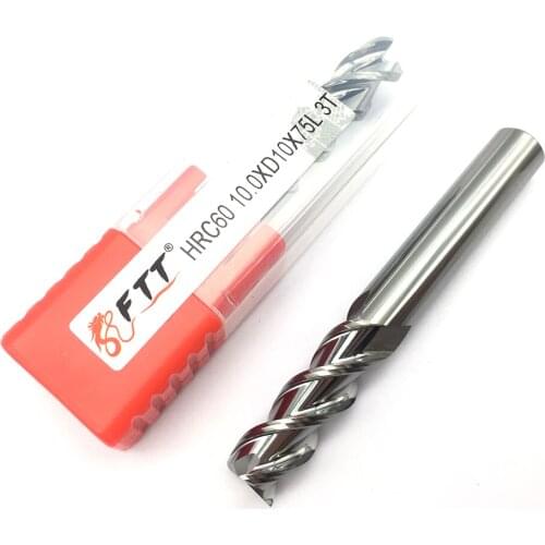 1PC Mill Aluminium 10.0XD10X75L Extra Long HRC60 3Flute CNC Lathe Cutter Endmills Tool Mill End Tungsten Carbide Milling Cutter