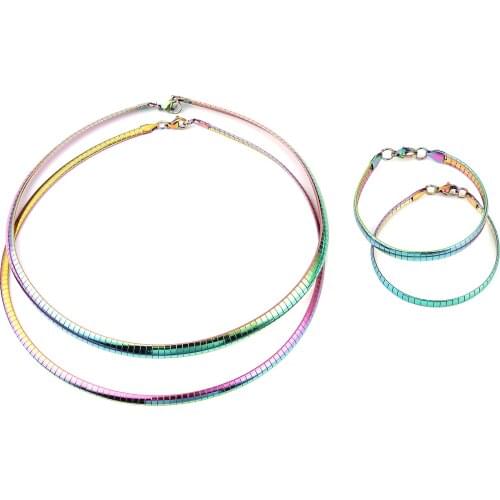 1 PC Stainless Steel Chains Bracelets Multicolor Rectangle Punk Style Fashion Bracelet Jewelry for Man Women 19cm long 2021 New
