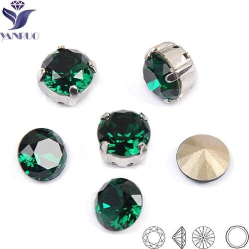 1357 Brilliant Cut Crystals Emerald Gems Diamond Sew On Crystal Claw decoration Rhinestones For Jewelry Making Dance Perform