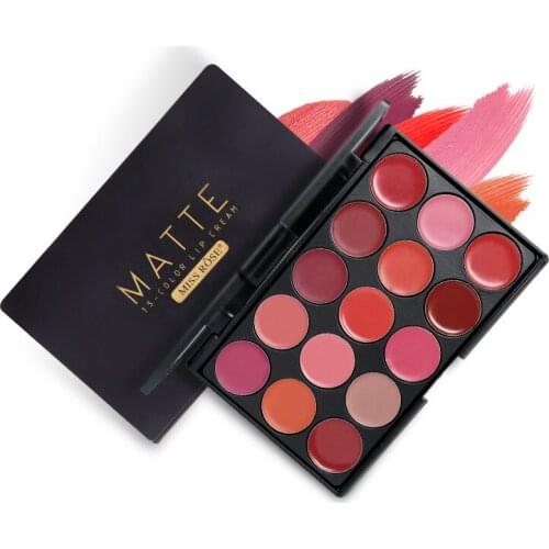15Colors Matte Lipstick Palette Waterproof Nutritious Lips Makeup Long Lasting Brand Lipstick