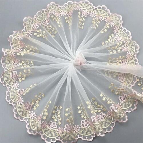 18cm width flowers embroidered Lace Trimming Tassel Fringe Latin stage dance skirts dress garments doll Accessories GH116