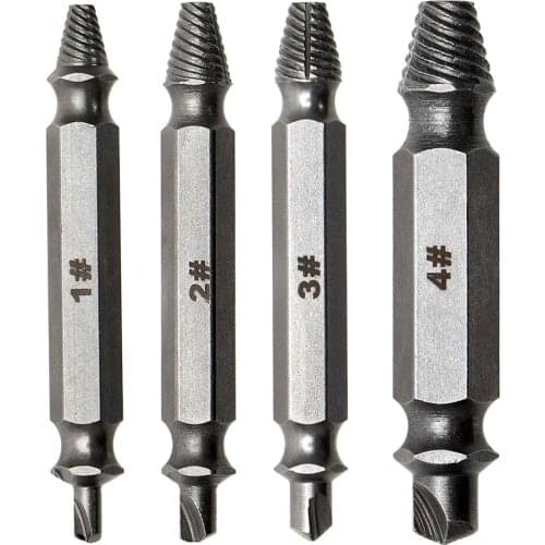 Easy to use 4Pcs/set Drill Bit Set Broken Bolt Remover Screw Extractor Set Convenience Practical Tools Damaged Screw Extractor