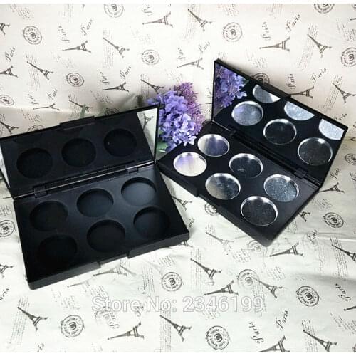 5pcs/lot Matte Black Cosmetic Powder Case with Mirror, Empty DIY Compact Containers for Eyeshdow/Blush/Lip Rouge, 36mm Inner Dia