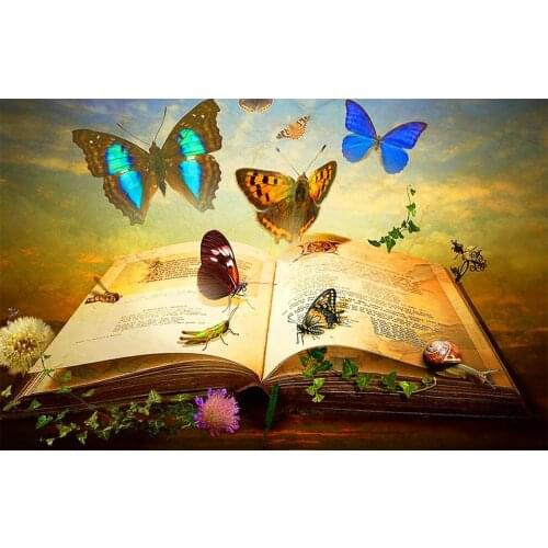 5D Diamond Painting Beads Embroidery Animals Butterfly Book 3D Full Square Daimond Painting Mosaic Cross Stitch Kit Wall Sticker