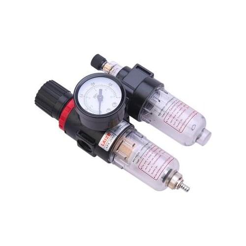 AFC-2000 Pneumatic Air Source Treatment Filter Regulator Lubricator w Gauge