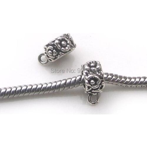 Free Shipping 50pcs 8.5x11.5x5mm antique silver plated color round alloy new big hole beads fit European bracelet necklace DIY