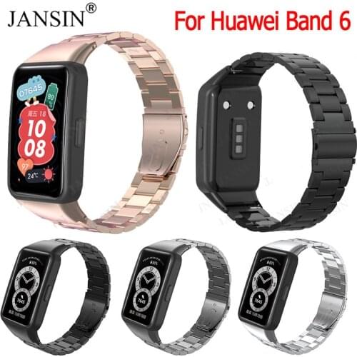 Stainless Steel Bracelet For Huawei Band 6 Smart Watch Strap Metal Classic Watchband For Huawei Honor Band 6 Correa Watch Strap