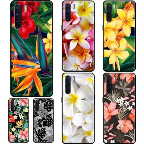 Tropical Paradise Hawaiian Flower For OPPO A91 A83 A15 A1K A5S A31 A53 A5 A9 2020 F5 F7 A52 A72 Reno 2 Z 4 Pro Phone Cover