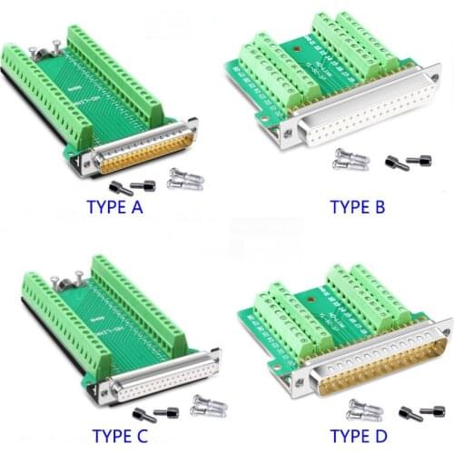 DB37 Female/Male Connector D-SUB 37 Pin Port Terminal Breakout Connector Solder-Free Adapter Terminal Connectors for DB Cable