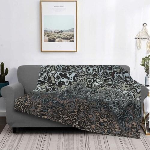 Urban Camouflage Black Brown Grey Blankets Velvet Autumn/Winter Texture Warm Throw Blanket for Sofa Travel Bedspread