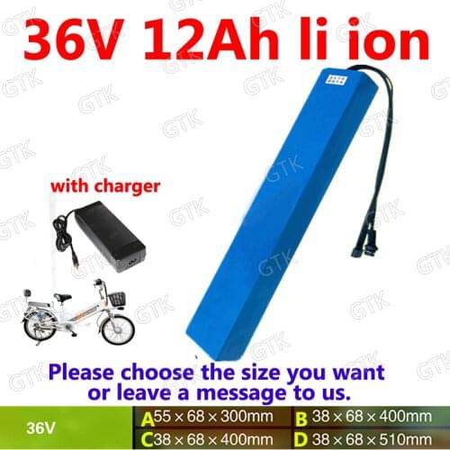GTK customize 36V 12h lithium ion battery BMS 10S li ion battery 18650 for 750w ebike scooter bicycle motorcycle +2A charger