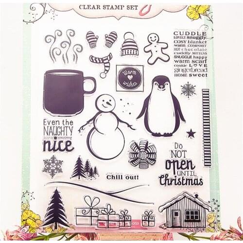 Hot selling penguin transparent clear stamp / silicone seal roller stamp DIY scrapbook album / card production