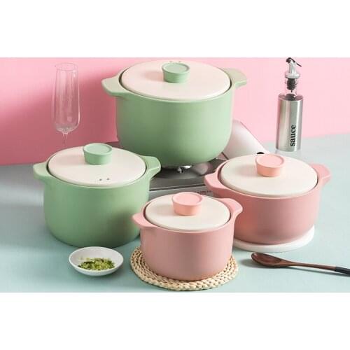Nordic Style Soup Pot Ceramic Casserole Kitchen Accessories Cooking Pot Soup Pot Gas Stove Ollas De Cocina Kitchenware BC50TG