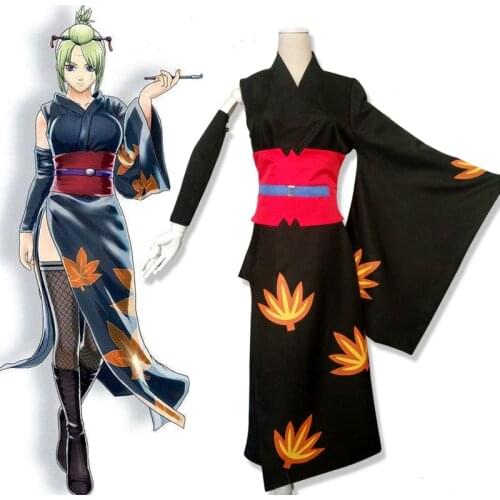 Gintama Tsukuyo Kimono Cosplay Costume Uniform Halloween Cosplay Costumes Props for Women Freeship