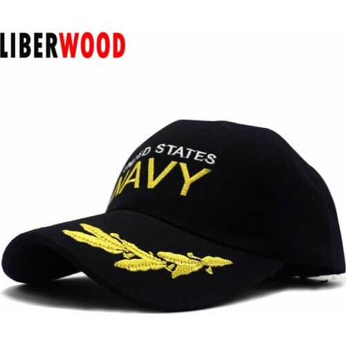LIBERWOOD Men Tactical hat Embroidered NAVY baseball caps US United States Snapback Hats Navy Seal Black hat caps Gorras Bones