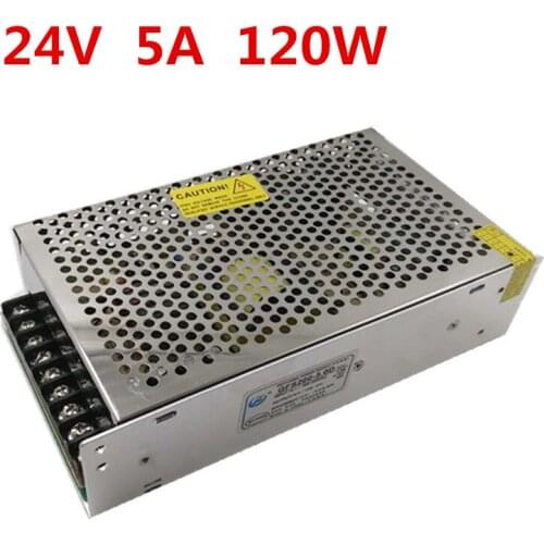 Best quality 24V 5A 120W Switching Power Supply Driver for LED Strip AC 100-240V Input to DC 24V free shipping