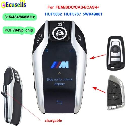 Modified Boutique Smart LCD Key 315MHz/434MHz/868MHz PCF7945P for BMW 3 5 7 F Series FEM/BDC/CAS4/CAS4+ HUF5662 HUF5767 5WK49861