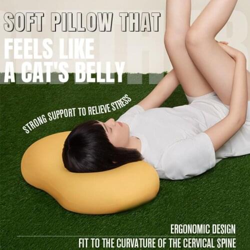 Soft Pillow Cat Belly Pillow Neck Protection Slow Rebound Memory Foam Pillows Health Cervical Sleeping With Pillowcase Multicolo