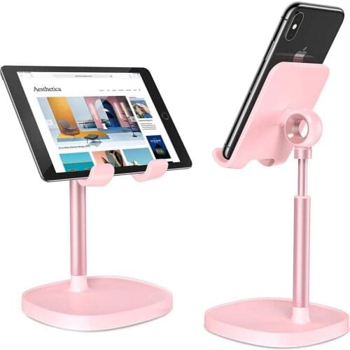 Desktop Tablet Mobile Cell Phone Stand Holder Desk for Office,Adjustable Height Angle New Black Pink White Heavy Duty Stable