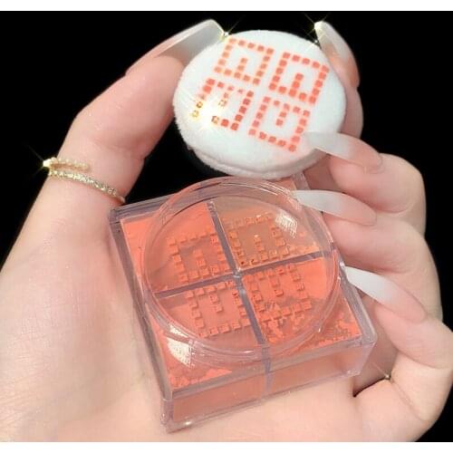 Natural Factors Blusher Matte Repairing Vitality Orange White And Easy To Color Rouge Long-lasting Four Square Grid Blush QBMY