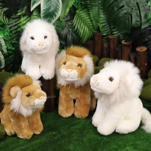 New Simulation Tiger White Lion Leopard Plush Toys Stuffed Animals Cute Doll Child Birthday Gift Toys Soft Pillow Christmas