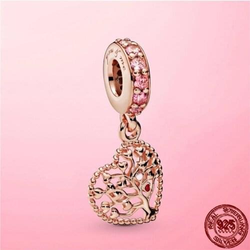 New 925 Sterling Silver Tree of Love Dangle Charm fit Original Europe Bracelet DIY fine Jewelry Valentine Day Gift Free shipping