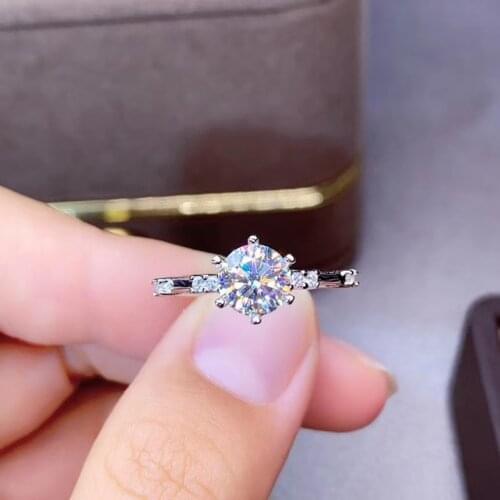 New style crackling moissanite ring for women jewelry engagement ring for wedding 925 silver ring shiny gem birthday gift