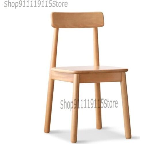 Solid Wood Dining Chair Nordic Beech Armchair Household Economic Desk Chair Modern Restaurant Furniture