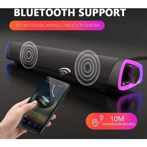 Wired Computer TV Speakers 4D Surround Soundbar Stereo Subwoofer Bluetooth 5.0 Sound bar for TV Laptop PC Game Home