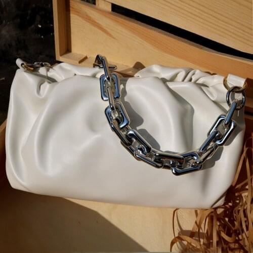 Luxury Silver Chain Women Handbag 2021 Fashion Soft Leather Cloud Bag Crossbody Bags Shoulder Bag