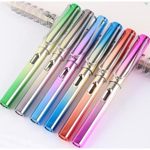 5Pcs Metal Fountain Pen Can Replace Ink Mixed Colors Business Office Fountain Pen Student School Stationery Fashion Gifts