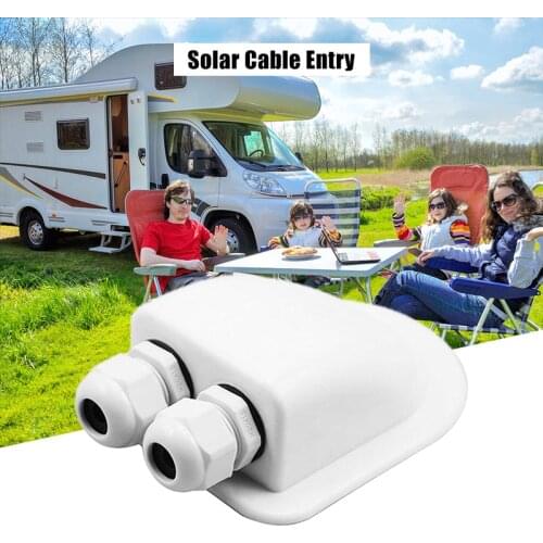 Double Wire Entry Gland Box for Caravan Solar Panel Holder Roof Cable Junction Box Yacht Parts Motorhome Camping Car Accessories