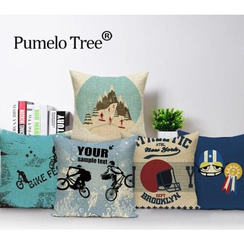 Scandinavian Throw Pillow Case Play Sports Interesting 45X45 Cushion Cover Linen Custom Farmhouse Home Decor Pillow Covers Cases