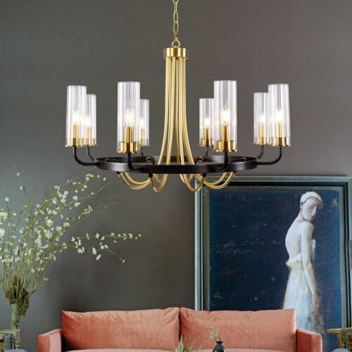 Modern novelty LED living room chandelier lighting Nordic luxury copper chandelier golden dining room bedroom decorative lamps