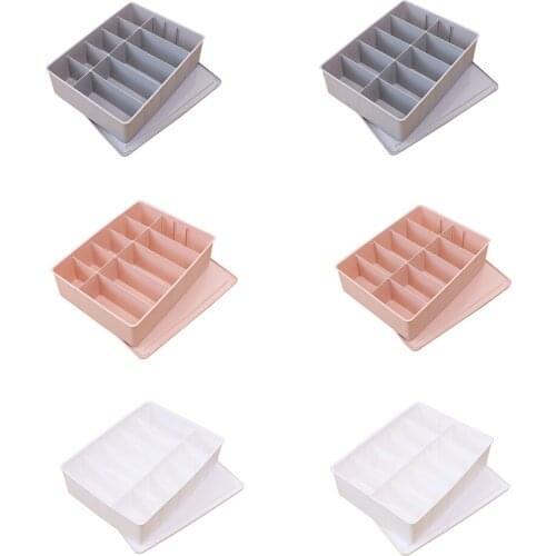 Underwear storage Plastic box with lid 10 Grids home Wardrobe Drawer Closet Organizer case Socks Panties Bra Container