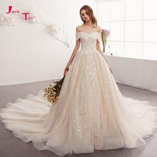 Vestido De Novia Tulle Ball Gown Wedding Dresses Sweetheart Neck Luxury Sukienka Na Wesele Robes De MariageOff the Shoulder