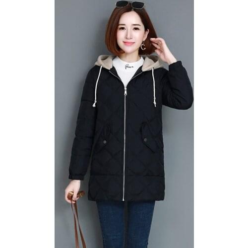 2019 Fashion New Cotton Coat Women Korean Jacket Thickening Parker Coat Jackets Loose Ladies Casual Solid Color Cotton Outerwear