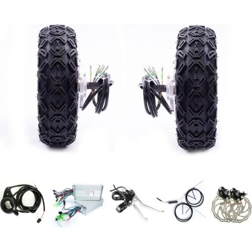 10 inch Tyres 24v 36v 350w 500w 800w 10" Buggy Robot Trolly Double Dual Drive Electric Motor Wheel Kit 10" Scooter DIY Kit