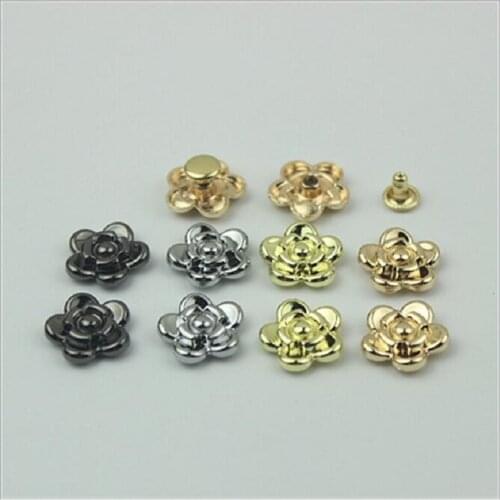 10 pieces/lot) new handbag hardware accessories rose flower rivet decorative buckle female shoes clothing accessories