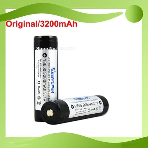 Free Shipping!! 2PCS/lot 100% Original Keeppower 3.7V 18650 3200mAh Protected battery with cell for Panasonic