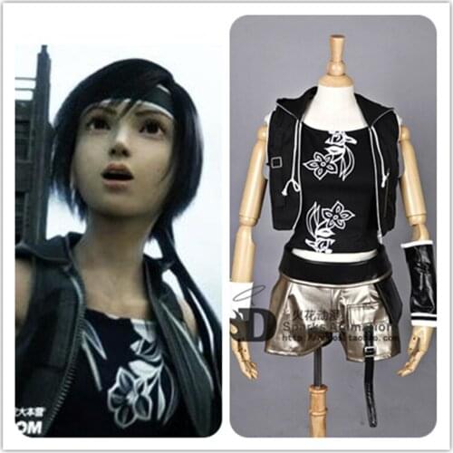 Free Ship Final Fantasy VII 7 Yuffie Kisaragi Cosplay Costumes Women Hot Holloween Party Cos Suits Custom Made