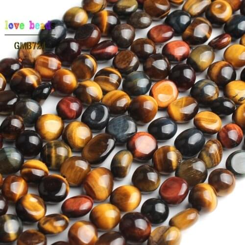 6-8mm natural irregular multicolor tiger eye stone beads for jewelry making diy bracelet 15inches strand