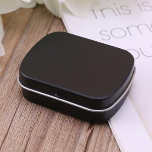 Black Portable Metal Tinplate Flip Storage Box Case Organizer Containers For Jewelry Money Coin Candy Keys Small Items Gift Box