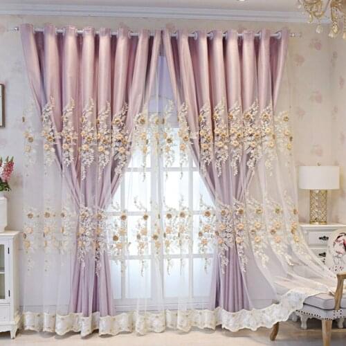 European Pink High-end Embossed Embroidery Curtains Double-layer Drapes For Living Room Bedroom Villa Window Wedding Home Decor4