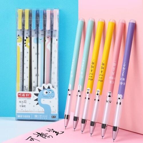 3Pcs/Set 0.5mm Erasable Pen Cartoon Washable Handle Blue Black Ink Gel Pens School Office Supplies Student Stationery Gift